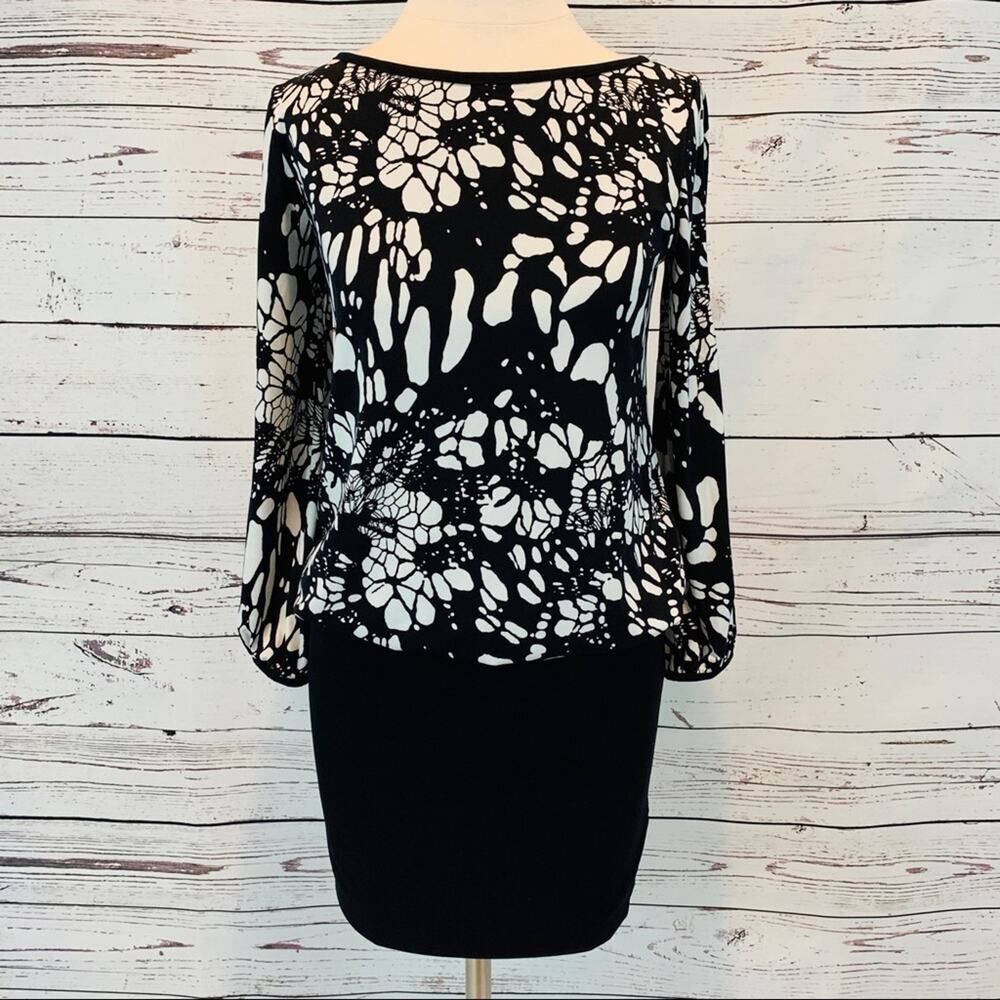 Nicole by Nicole Miller black and white dress